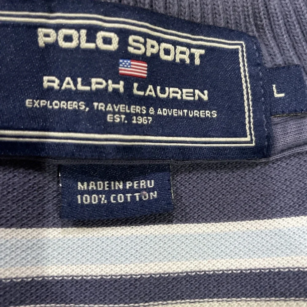 Polo Sport Ralph Lauren Mens Large Striped Logo Preowned